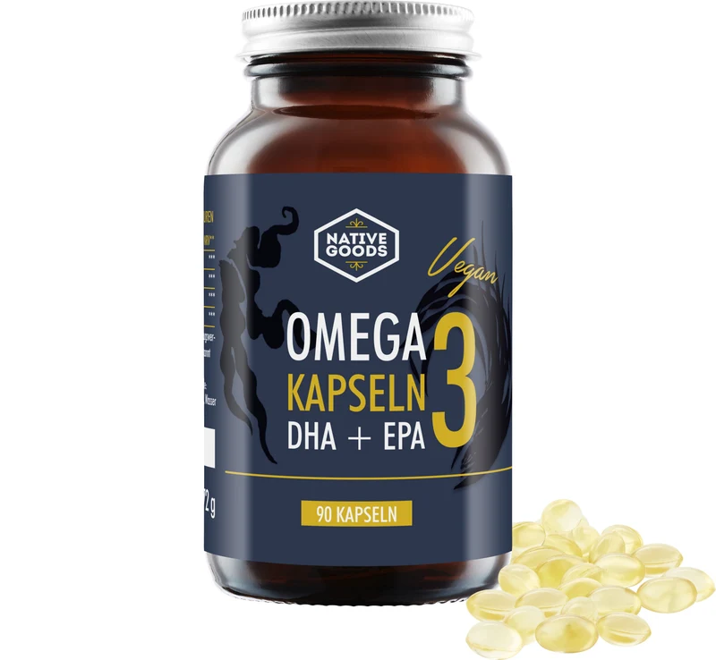 Omega 3 Kapseln mit DHA und EPA aus Algenöl - vegan - [konventionell!] - native goods
